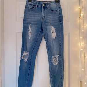 Denim Blvd distressed high rise mom jeans size 1